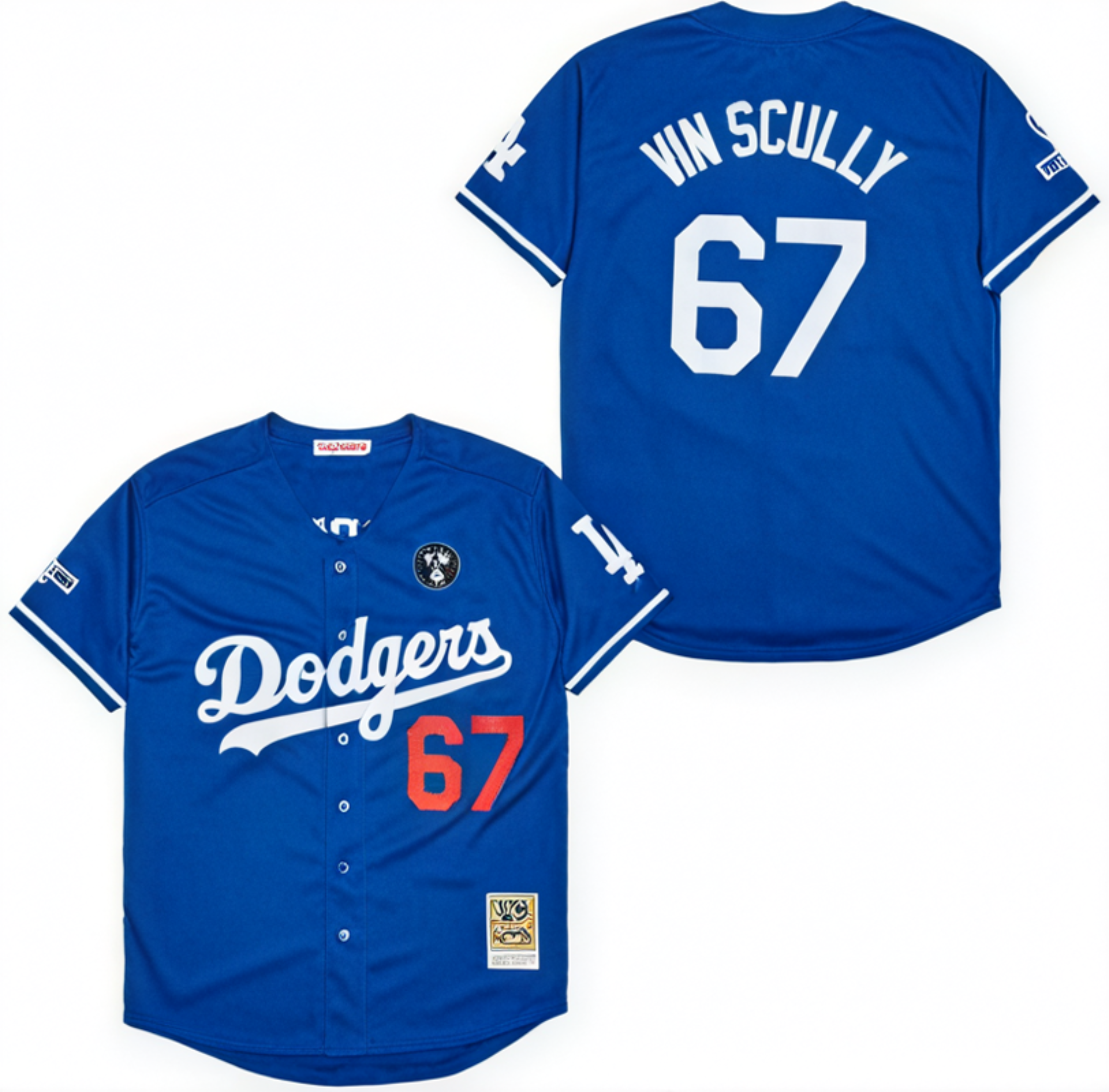 Vin Scully #67 Los Angeles Dodger Trikot (grau)